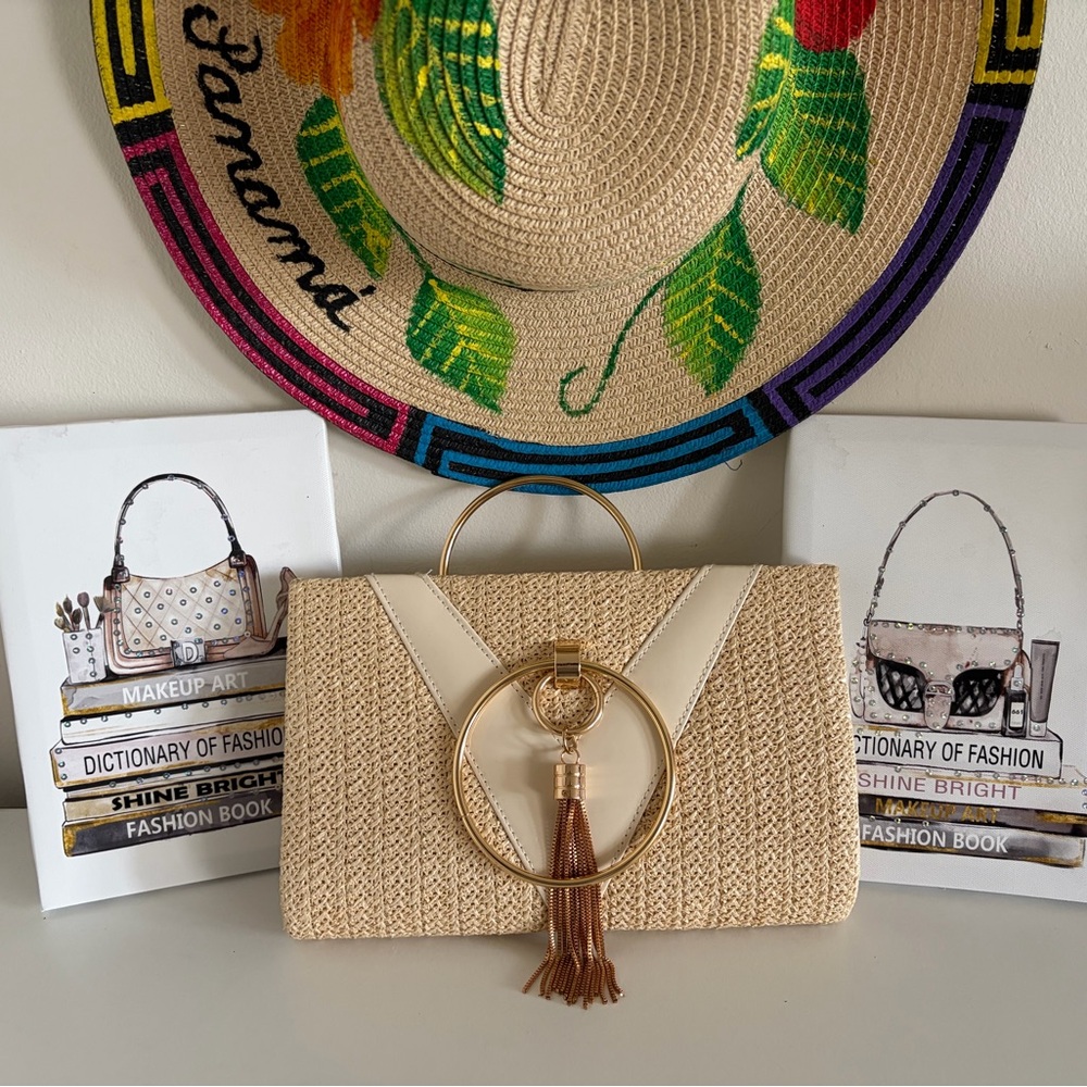 Elegant Beige and Gold Women's Clutch